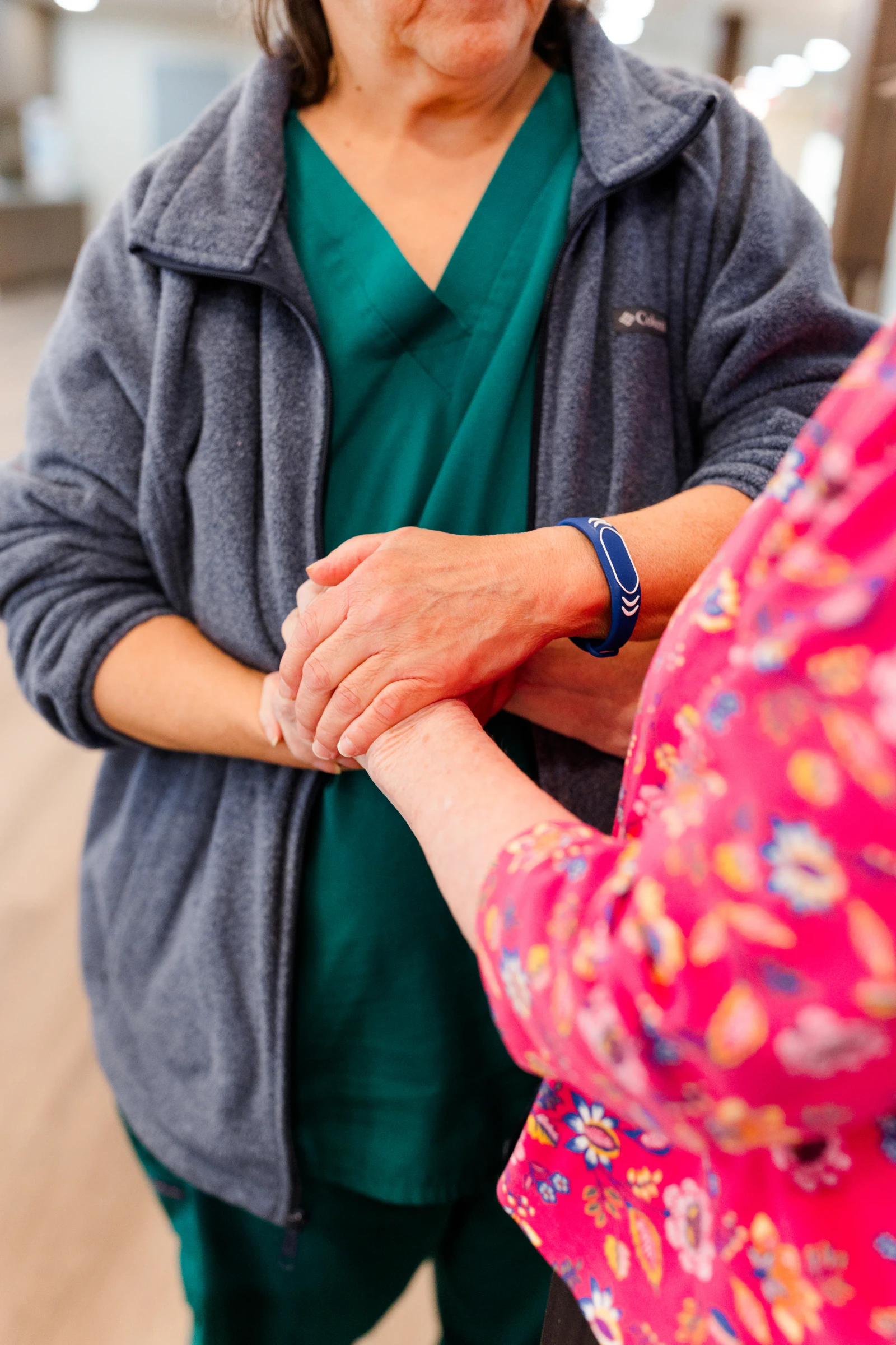 Care team supporting a resident