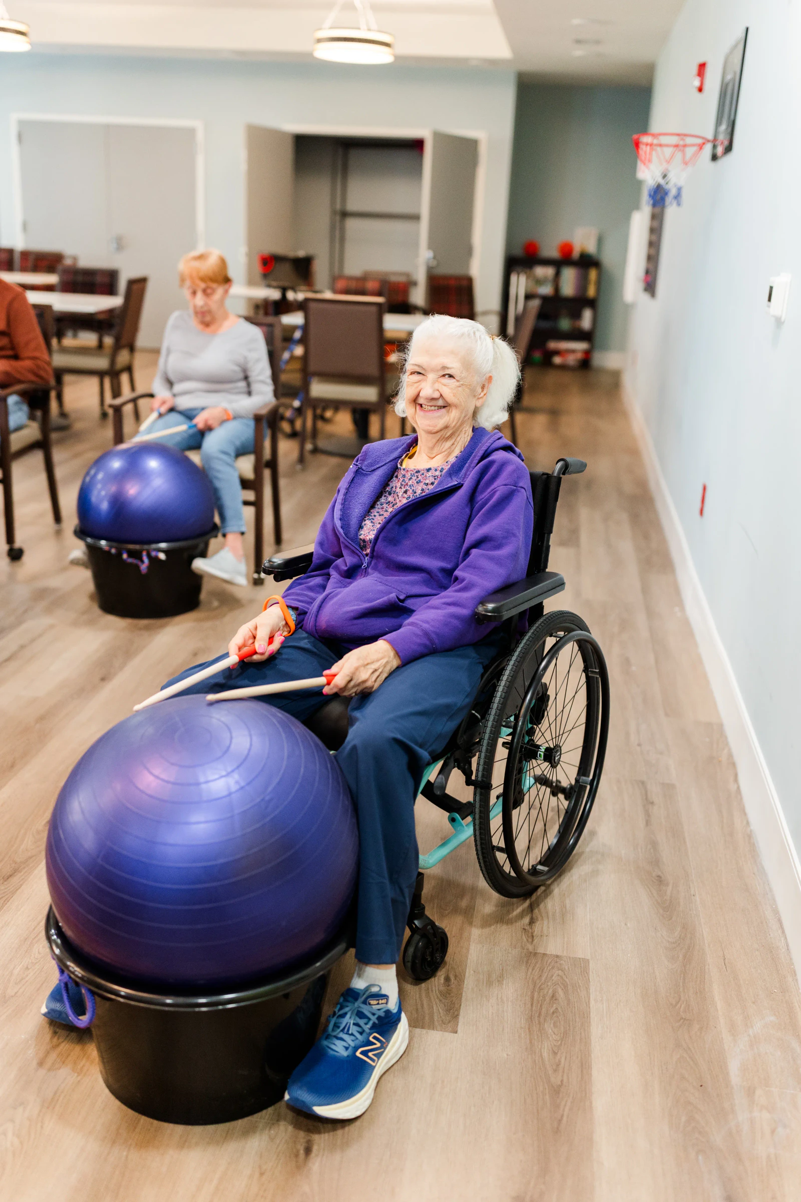 Resident enjoying a calm community space
